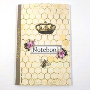 Blank Lined 6x9 Notebook BEE & HONEYCOMB 120 Pages Daily Journal Note Taking